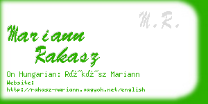 mariann rakasz business card